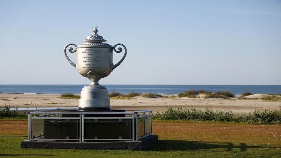 A likeness of the US PGA Championship Wanamaker Trophy